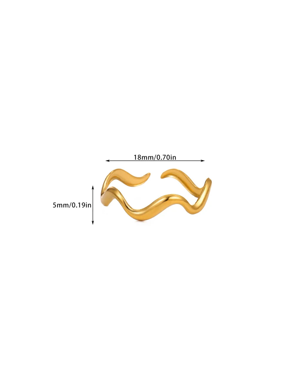 Vintage Geometric Wave Ring