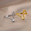 Vintage Geometric Wave Ring