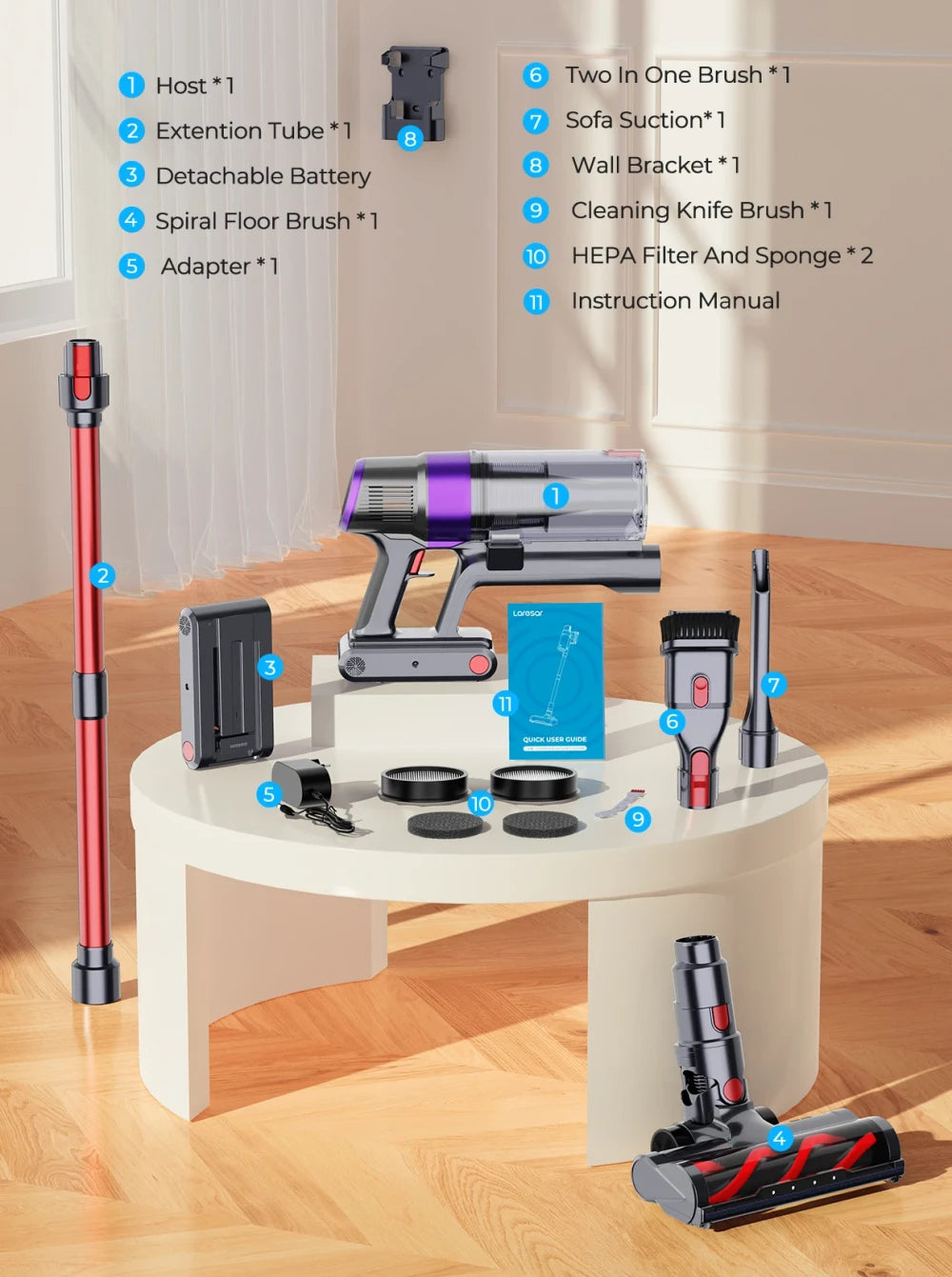 Laresar V8 Cordless Vacuum Cleaner