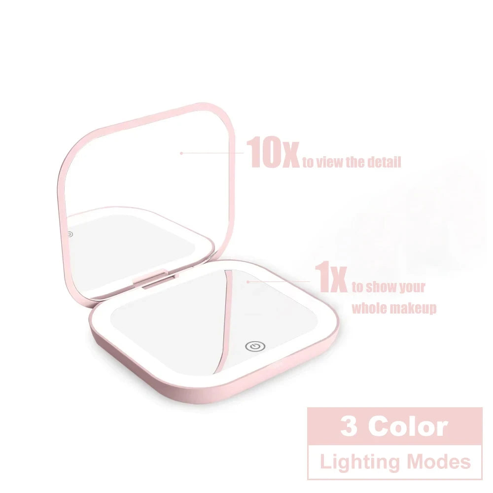 Portable LED Travel Makeup Mirror