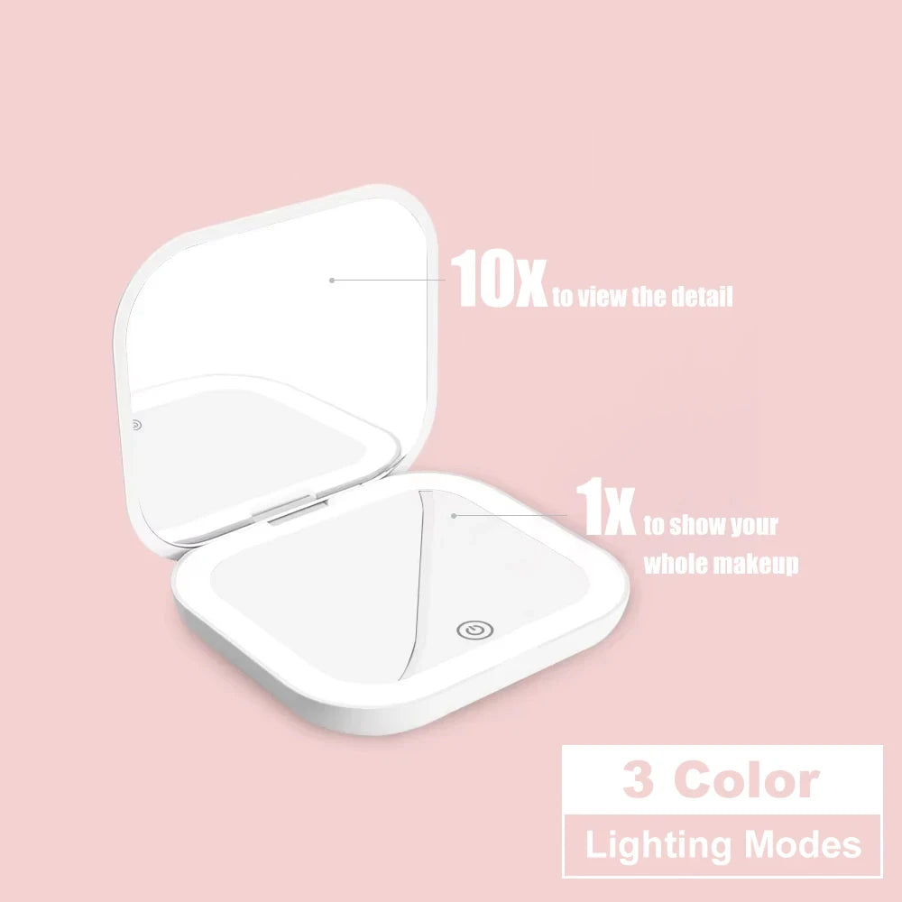 Portable LED Travel Makeup Mirror