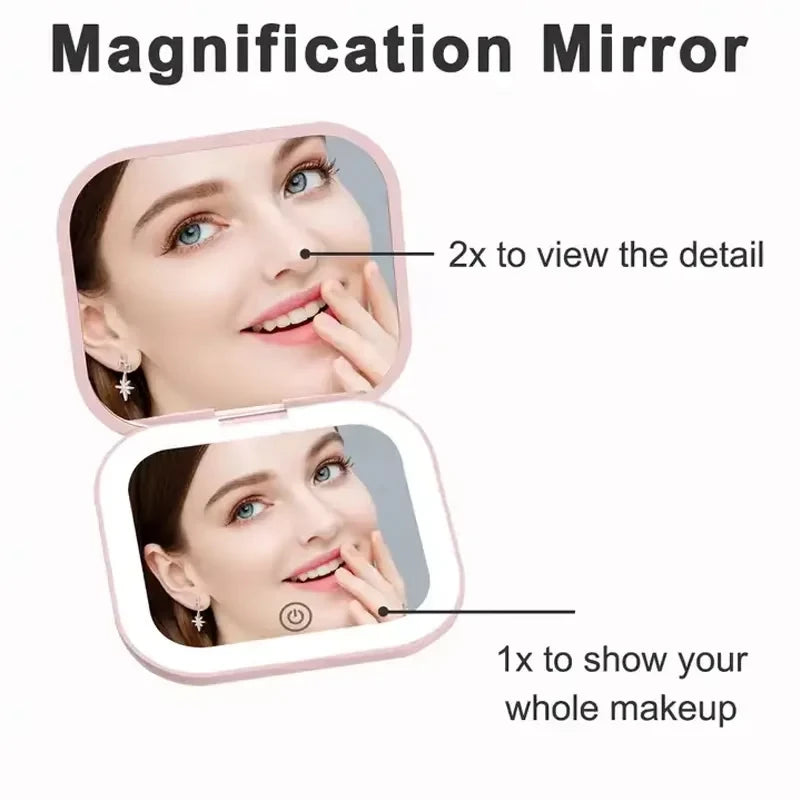 Portable LED Travel Makeup Mirror